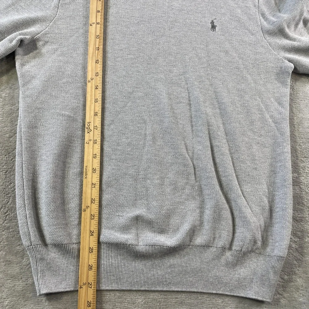Polo Ralph Lauren Sweater Mens Medium Gray Crewneck Knit Preppy Minimalist